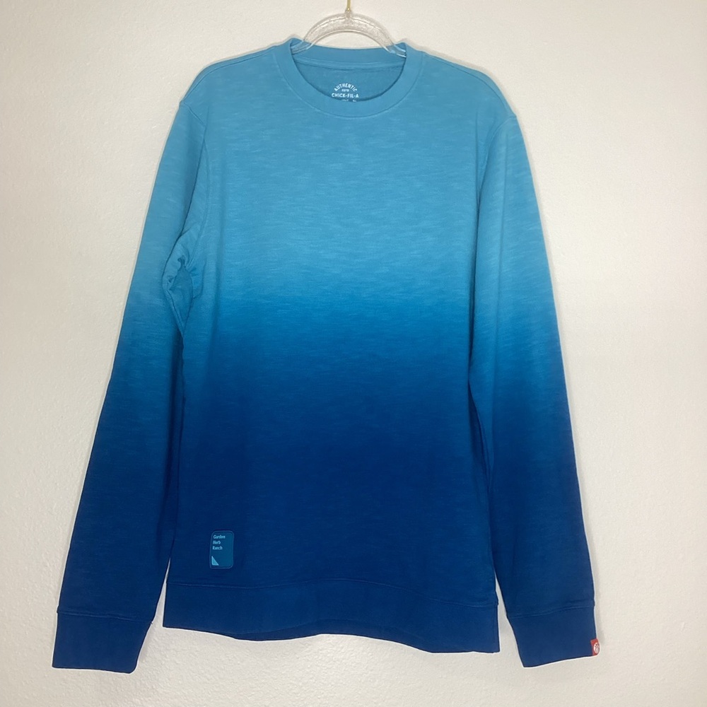 Limited Ombré Blue French Terry Sweatshirt ChicFila Sm